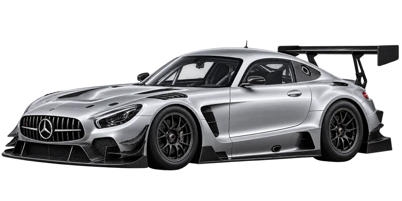 Silver Mercedes-AMG GT3 illustration
